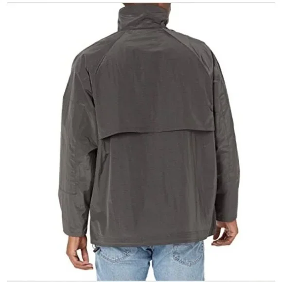 Calvin Klein Mens $148 Relaxed Fit Box Logo Popover Jacket Size L Black - Picture 2 of 11